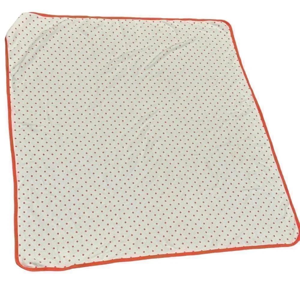Carters Baby Blanket Stretch Cotton Swaddle Poppy Flowers White Coral 126317‎